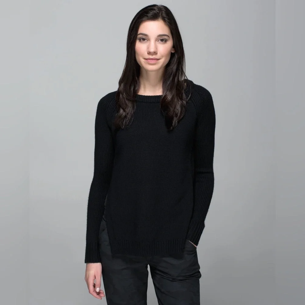 Lululemon Yin To You 100% Merino Wool Sweater Oversized Yoga Outdoor Winter Cozy